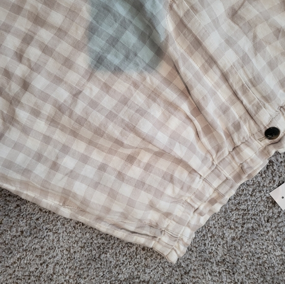 Lou Grey – Taupe and Ecru 100% Linen Wide Leg Plaid Pants (Size XL) - Picture 15 of 15